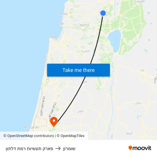 פארק תעשיות רמת דלתון to שומרון map