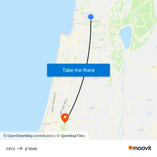 גיתה to שומרון map