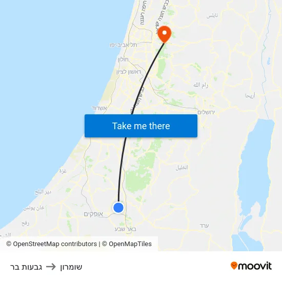 גבעות בר to שומרון map