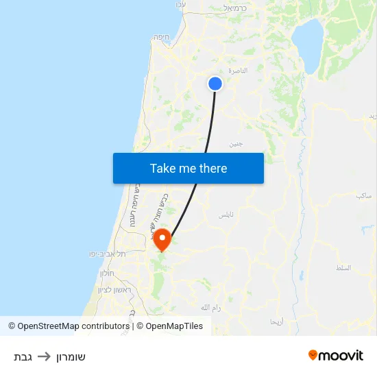 גבת to שומרון map