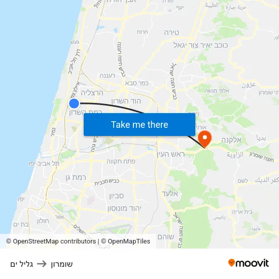 גליל ים to שומרון map