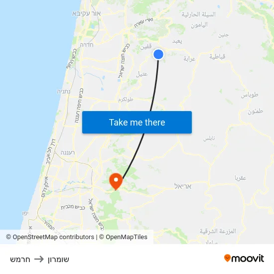 חרמש to שומרון map