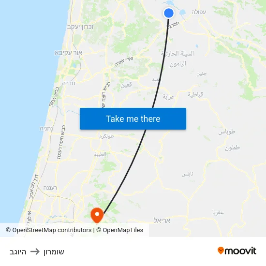 היוגב to שומרון map