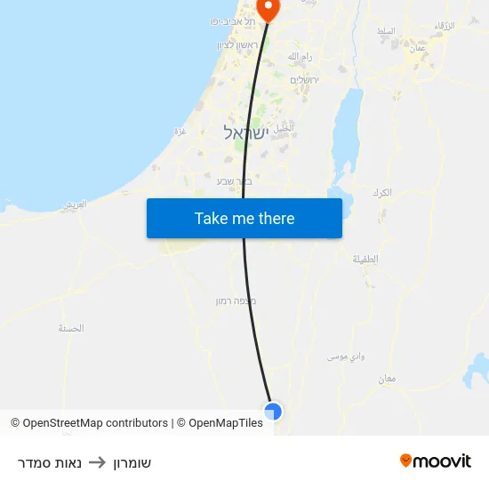 נאות סמדר to שומרון map