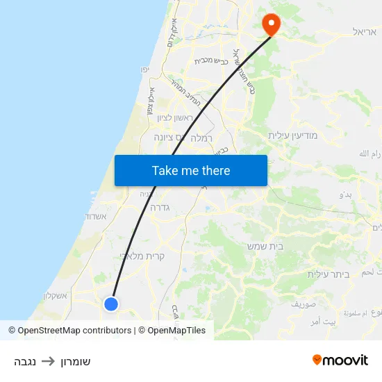 נגבה to שומרון map