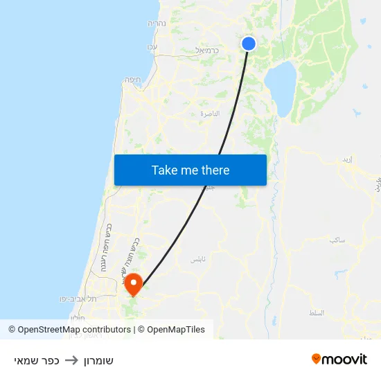 כפר שמאי to שומרון map
