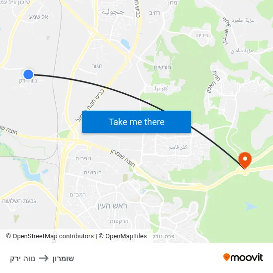נווה ירק to שומרון map
