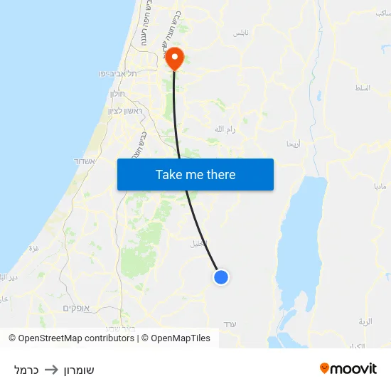 כרמל to שומרון map