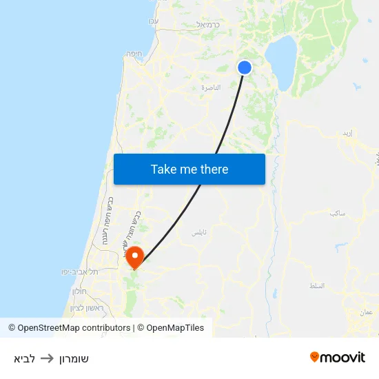 לביא to שומרון map