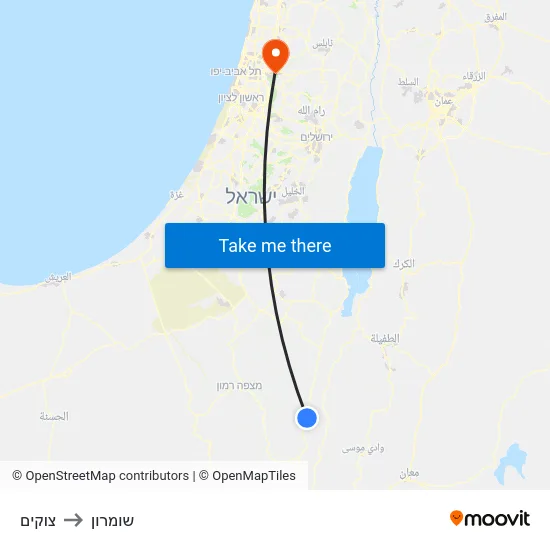 צוקים to שומרון map