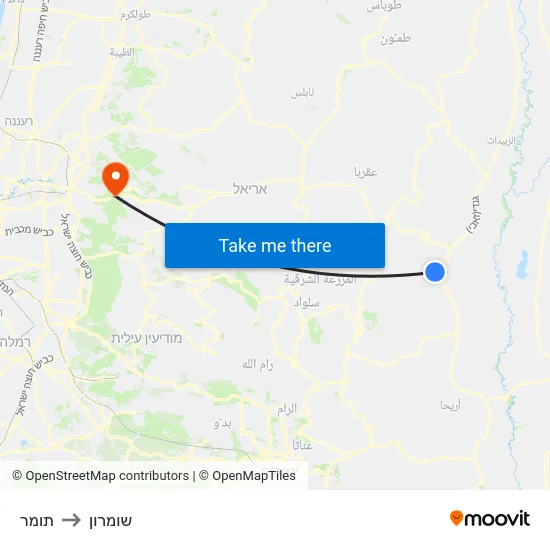 תומר to שומרון map
