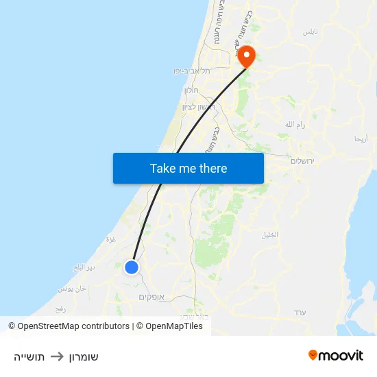 תושייה to שומרון map