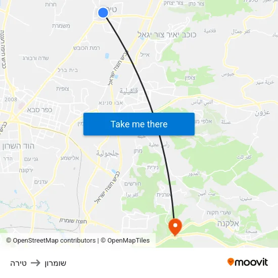 טירה to שומרון map