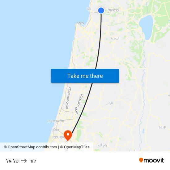 טל-אל to לוד map