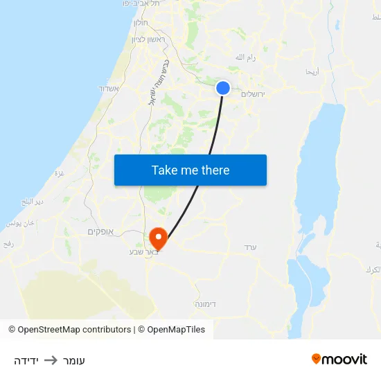 ידידה to עומר map