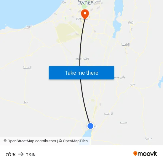 אילת to עומר map