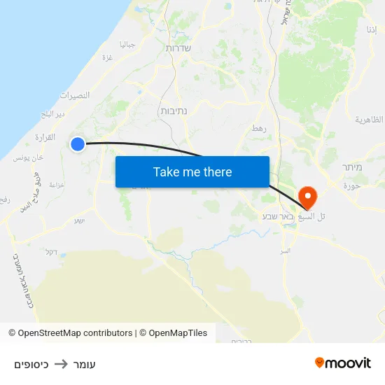 כיסופים to עומר map