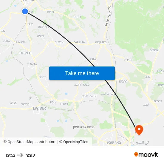 גבים to עומר map