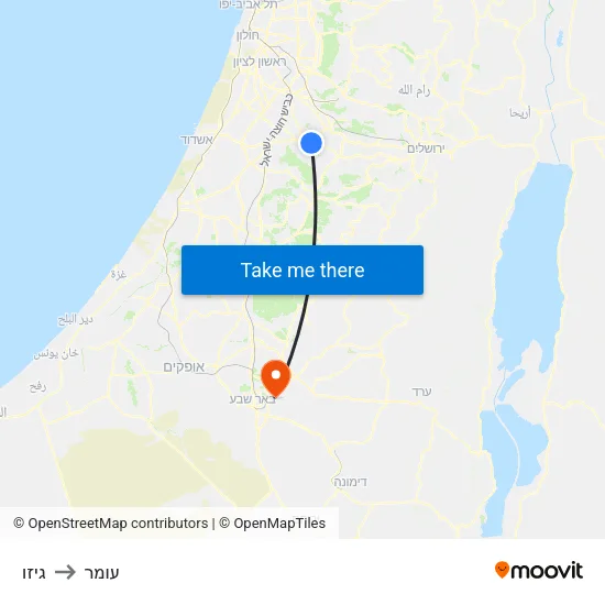 גיזו to עומר map