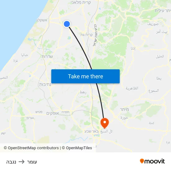 נגבה to עומר map