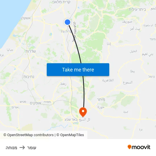 מנוחה to עומר map