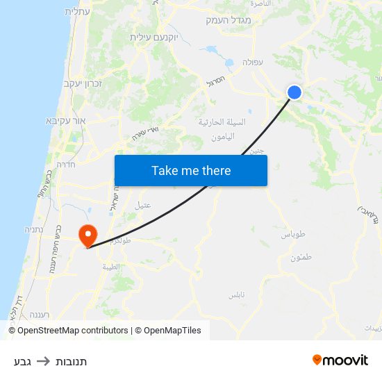 גבע to תנובות map