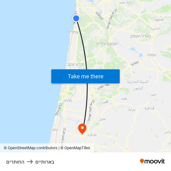 החותרים to בארותיים map