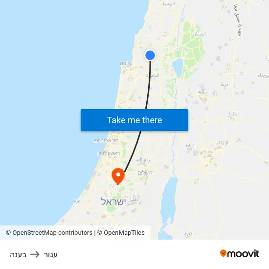 בענה to עגור map