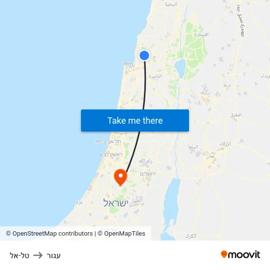 טל-אל to עגור map
