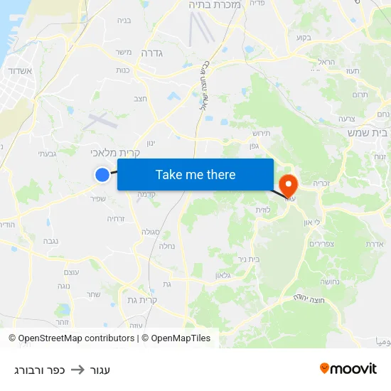 כפר ורבורג to עגור map