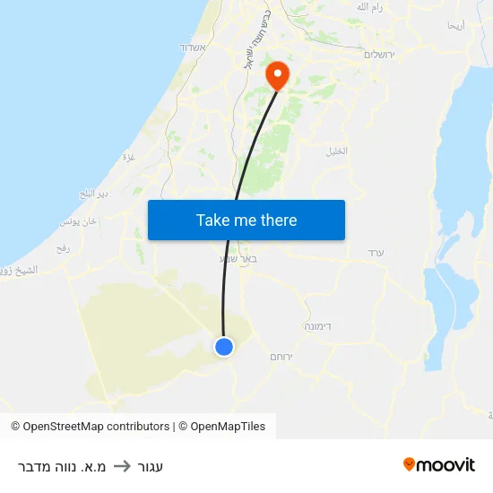מ.א. נווה מדבר to עגור map