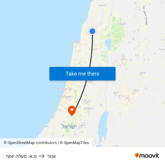 מ.א. מעלה יוסף to עגור map