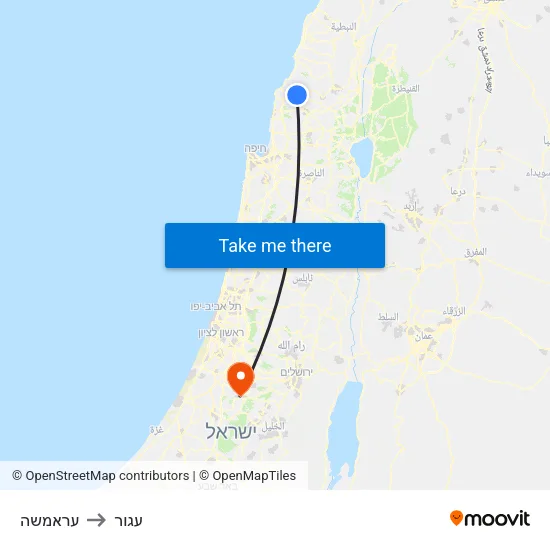 עראמשה to עגור map