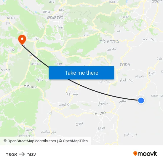 אספר to עגור map
