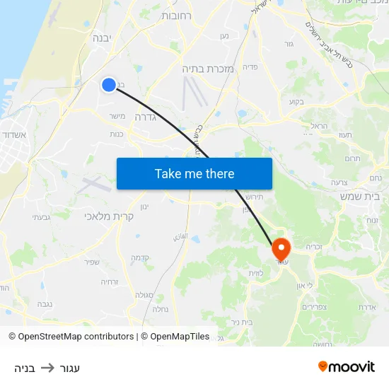 בניה to עגור map