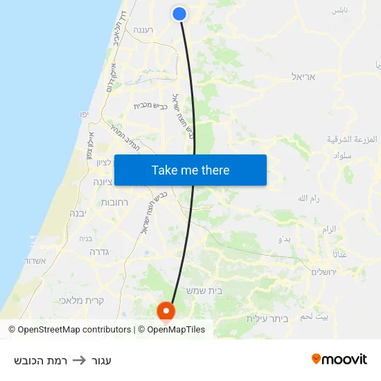 רמת הכובש to עגור map