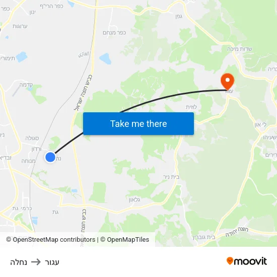 נחלה to עגור map