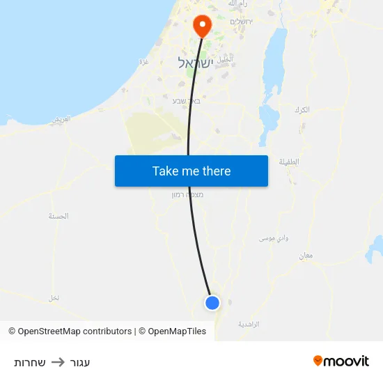 שחרות to עגור map