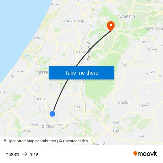 תאשור to עגור map
