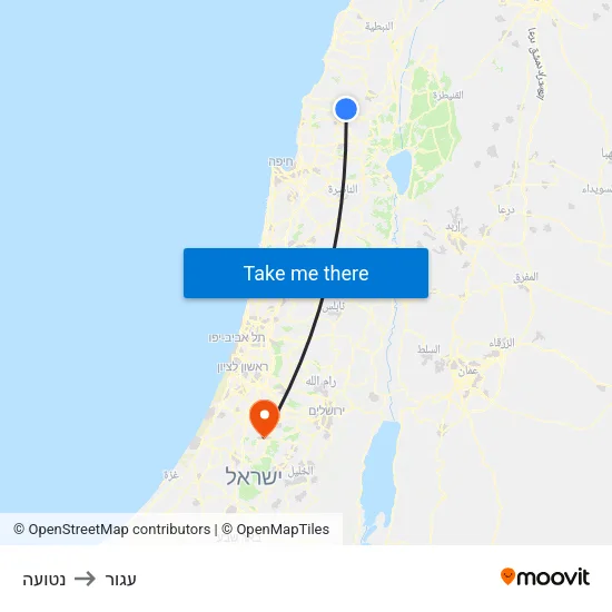 נטועה to עגור map