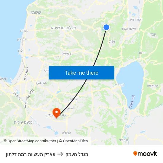 פארק תעשיות רמת דלתון to מגדל העמק map