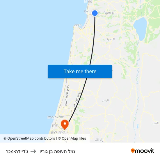 ג'דיידה-מכר to נמל תעופה בן גוריון map
