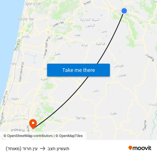 עין חרוד (מאוחד) to תעשיון חצב map