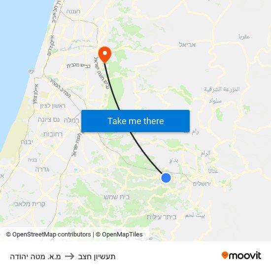 מ.א. מטה יהודה to תעשיון חצב map