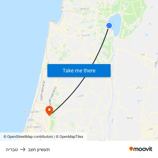 טבריה to תעשיון חצב map