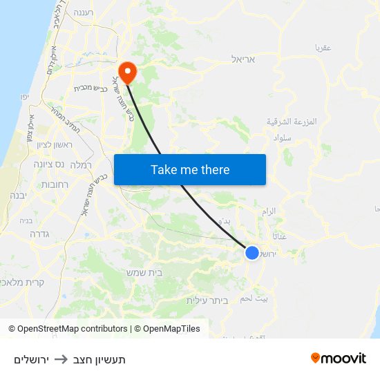 ירושלים to תעשיון חצב map