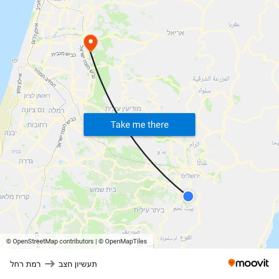 רמת רחל to תעשיון חצב map