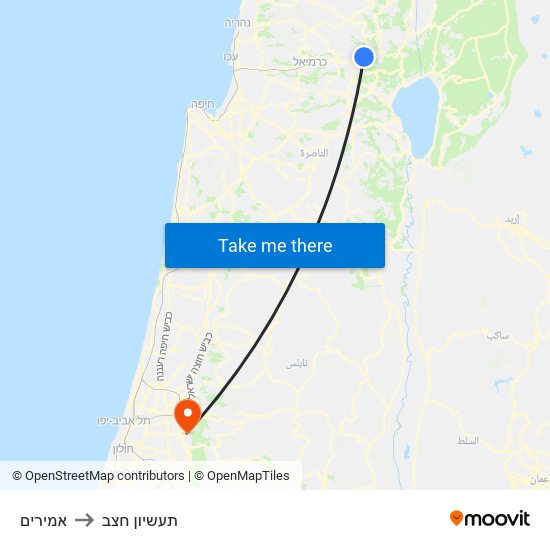 אמירים to תעשיון חצב map