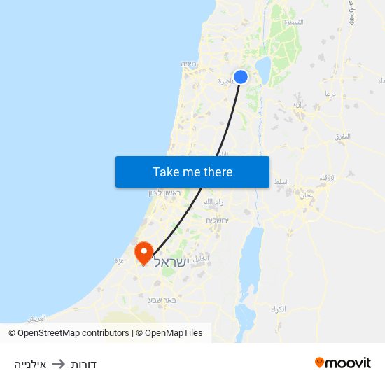 אילנייה to דורות map