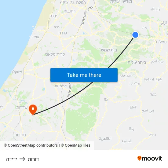ידידה to דורות map